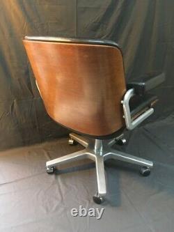 Vintage 1950s Retro Mid Century Stoll Giroflex Leather Office Swivel Chair By Ka