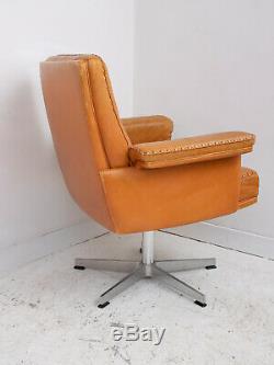 Vintage 1960s De Sede DS35 Leather Desk Office Chair Armchair