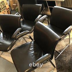 Vintage 1970s Boss Design Executive Office Desk Chair Black Leather