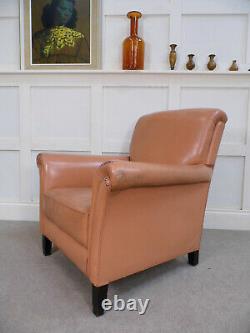 Vintage Antique Leather Library Gentlemans Club chair ex FCO Office whitehall