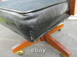 Vintage B. L. Marble Chair Co. Leather Wood Executive Office Desk Chair Pre 1965