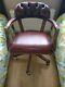 Vintage Captains Style Chair Brown Leather Office Chair Home Bar Etc Collection
