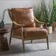 Vintage Danish Armchair Mid Century Leather Seat Accent Industrial Sofa Chair