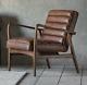 Vintage Danish Armchair Mid Century Seat Industrial Sofa Chair Accent Leather