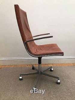 Vintage Fabricius & Kastholm Leather Office Desk Chair For Knoll Eames