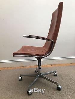 Vintage Fabricius & Kastholm Leather Office Desk Chair For Knoll Eames
