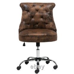 Vintage Faux Leather Office Chair Computer Desk Chair Swivel Adjustable Height