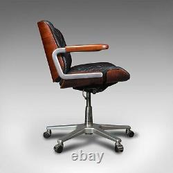 Vintage Giroflex Desk Chair, Swiss, Rosewood, Leather, Office Seat, Martin Stoll