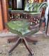Vintage Green Leather Chesterfield Captains Chair Office Desk Chair