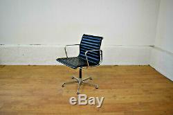 Vintage ICF Charles Eames Black Leather / Alloy Executive Boardroom Chair