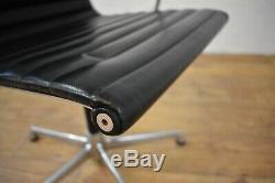 Vintage ICF Charles Eames Black Leather / Alloy Executive Boardroom Chair