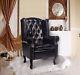 Vintage Leather Arm Chair Louis Style Furniture Living Room Antique Home Office