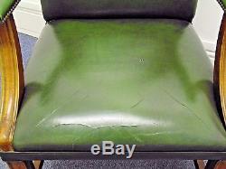 Vintage Leather Bankers Office Library Gainsborough High Back Armchair Used