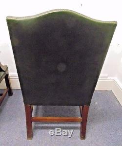 Vintage Leather Bankers Office Library Gainsborough High Back Armchair Used