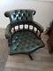 Vintage Leather Chesterfield Captains Chair Swivel For Office / Desk