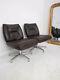Vintage Leather Italian Lounge Office Chairs