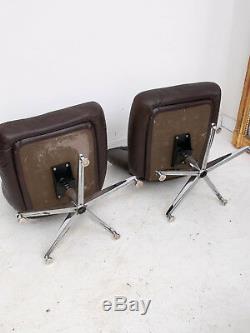 Vintage Leather Italian Lounge Office Chairs