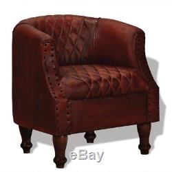 Vintage Lounge Armchair 100% Genuine Goat Leather Retro Living Room Chair Office