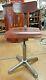 Vintage Metal And Leather Industrial High Back Swivel Stool/office Chair