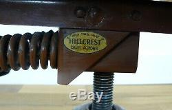 Vintage Oak and Leather Hillcrest Swivel Desk Office Chair 1930s