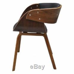 Vintage Office Chair Retro Wooden Desk Dining Seat Lounge Home Black Armchair