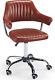Vintage Pilot Desk Chair Swivel Computer Pc Office Armchair Brown Eco Leather Uk