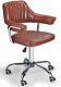 Vintage Pilot Desk Chair Swivel Computer Pc Office Armchair Brown Eco Leather Uk