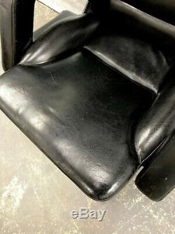 Vintage Recaro Executive Office Chair Black Leather FREE SHIPPING
