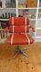 Vintage Retro 1970s Chrome Red Pu Leather Lounge Dining/office Tilt Swivel Chair
