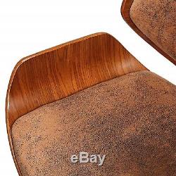 Vintage Retro Dining Chair LUXURY Faux Leather Walnut Office Waiting Room Seat