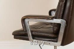 Vintage Retro VercoBrown Leather High Backed Desk Chair
