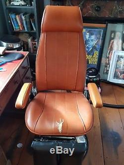 Vintage Salvage Tan Brown Leather Armchair. Osteopath chair. Office chair