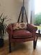 Vintage Style Rose Pink Leather Club Armchair Tub Chair Reading/office/ Lounge