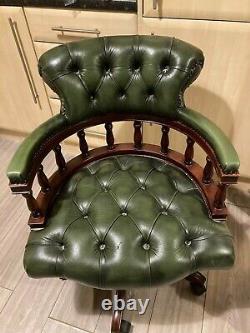 Vintage Swivel and Tilt Office Captain's Chair, Chesterfield Style