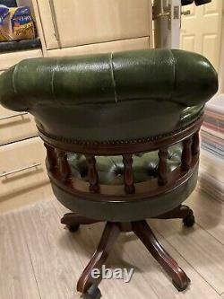 Vintage Swivel and Tilt Office Captain's Chair, Chesterfield Style