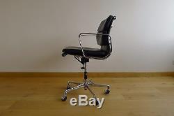 Vintage Vitra Charles & Ray Eames ea217 Chrome & Black Leather desk chair