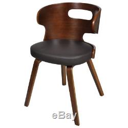 Vintage Wooden Leather Chairs Black Dining Living Room Office Seating Decoration