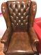 Vintage Chesterfield Style Leather Office Swivel Chair