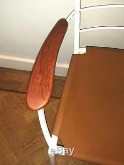 Vintage mid century Ladderax armchair metal leather Staples Heals 1960s Prop TV