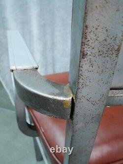Vintage steelcase industrial office tanker leather armchair seat desk 1960's