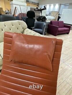 Vitra Brown Leather Aluminum Group 124 Eames Armchair Office Home Slough