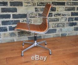 Vitra Charles Eames EA 108 Ribbed Leather Chair
