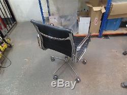 Vitra Eames Aluminium Group EA117 Chair BLACK LEATHER