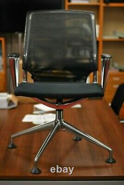 Vitra Eames Meda Chair Office Meeting Conference Black Mesh / Leather Le2 / Dpd
