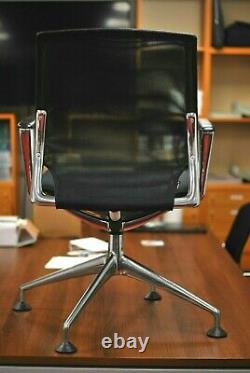 Vitra Eames Meda Chair Office Meeting Conference Black Mesh / Leather Le2 / Dpd