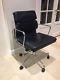 Vitra Eames Reproduction Soft Pad Black Italian Leather Low Back Office Chair