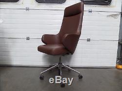 Vitra Grand Executive High Back Brown Leather Operators Chair