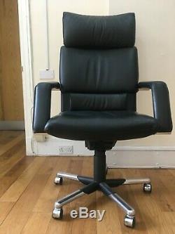 Vitra Imago Executive Swivel Chair Designed By Mario Bellini in Black leather