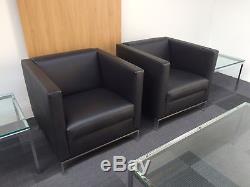 WALTER KNOLL NORMAN FOSTER 500 RECEPTION LEATHER ARMCHAIR £700 each stunning