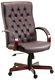 Warwick Brown Leather Faced Executive Antique Traditional Office Swivel Chair
